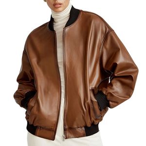 Autumn/Winter Raw Luxury <b>Canvas</b> Motorcycle Jacket Women Custom Brown Outdoor Breathable Zipper Waterproof Windproof Printed - Product Image 4