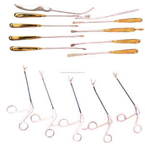 WORLD PRECISION SURGICAL Juego de Instrumentos para Cirugía Endoscópica, Cirugía General, Hospital, Tijeras con Mangos Dorados, Herramientas Quirúrgicas Manuales - Product Image 1
