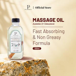 PURESIA 100% Pure Massage Oil Jasmine <b>Cinnamon</b> 100ml Fast Absorbing Non Greasy Formula Natural Ingredients Stress Relief All - Product Image 1