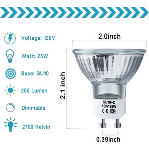 Lampadina Alogena 25 Watt GU10 120V NP5 di Ricambio per Scaldacera Profumata, Bruciatore di Fragranze, Scaldacera MR16 JDR - Product Image 2