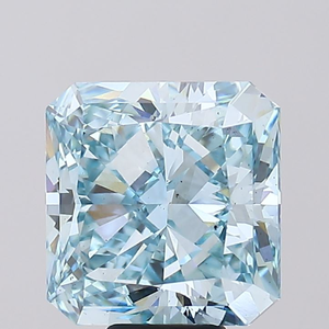 Jk Creation ADA 211 ADK 320 Diamant de laboratoire fantaisie radiant, clarté SI1, taille coussin de qualité supérieure, nuances de bleu aquamarine glacé, écoresponsable - Product Image 3