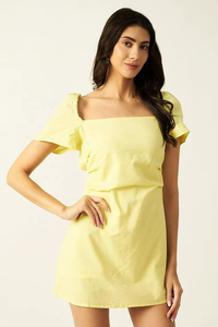 Vestido Mini Tejido Ecológico con Cuello en U y Espalda Descubierta, Moda 2025, Elegante para la Noche o la Playa - Product Image 3