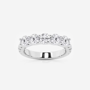 Bague Ronde en Diamant de Synthèse à Cinq Pierres, 2 Carats au Total, avec Accents Latéraux, Bague Tendance en Diamant, Bijoux de Mariée - Product Image 1