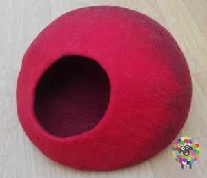 New Arrival Nepal Felt Portable Soft Lightweight Heating <b>Cat</b> Cave with Round Shape for Winter/Spring Use - Product Image 5