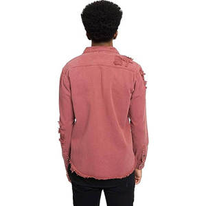 เสื้อแจ็คเก็ตยีนส์สีชมพูทรงลำลองสำหรับผู้ชายจาก WARPRO INDUSTRY  แบบเป็นมิตรต่อสิ่งแวดล้อม  ปกเสื้อแบบพับได้  ขอบเสื้อแบบรุ่ย  ผ้าฟอก  สไตล์ลำลอง  ใส่ได้ในฤดูใบไม้ร่วง  ทรงปกติ  แขนยาว - Product Image 3