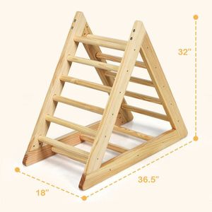 Structure d'escalade intérieure en bois en forme de triangle pour l'apprentissage des marches des tout-petits - Product Image 4