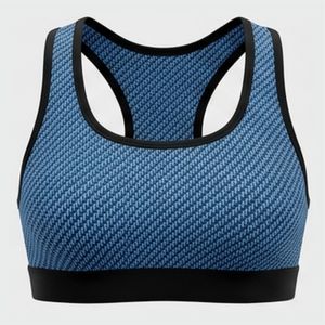 Women's Racerback Sports Bra Blue Hounds tooth Print Medium Support Breathable Yoga <b>Top</b> <b>Mesh</b> Back Design Summer Comfortable Gym - Product Image 1