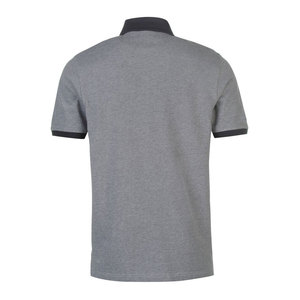Polo à manches courtes gris pour homme, couleur unie, tricot en coton, décontracté, respirant, coupe classique, boutons - Product Image 2