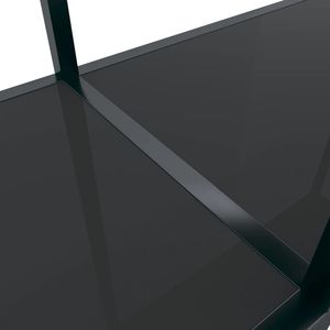 Table console en verre trempé noir avec structure en acier thermolaqué, décoration moderne pour la maison - Product Image 5