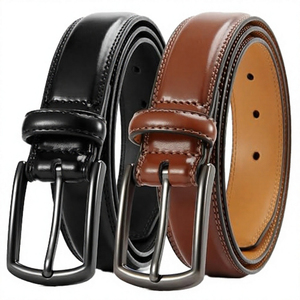 Cinturón de Cuero con Diseño Personalizado, Hebilla Metálica, Cinturón Casual de Cuero Genuino para Hombre, Patrón a Cuadros, Resistente, Ecológico, Venta al Por Mayor - Product Image 5