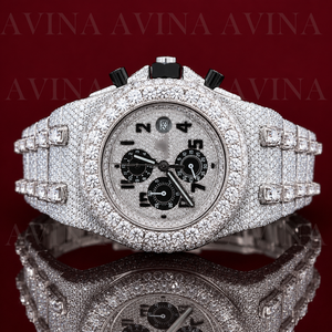 Reloj Cronógrafo de Lujo con Moissanita para Hombre, Color D, Claridad VVS, Movimiento Automático, Pasa el Test de Diamantes, Correa de Muñeca con Incrustaciones - Product Image 5