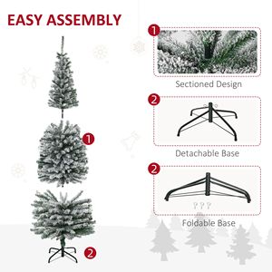 Albero di Natale Artificiale Sottile Non Illuminato Alto 1,8 Metri con 492 Punte e Rami Realistici Effetto Neve - Product Image 5