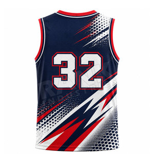 Maillots de basket-ball personnalisés imprimés, maillots de basket-ball pour l'entraînement et les matchs, tissu polyester respirant, maillots de basket-ball sportifs - Product Image 2