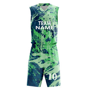 Ensemble de maillots de basket-ball unisexes personnalisés, design imprimé par transfert thermique, tissu respirant et absorbant l'humidité sur le devant, nom d'équipe personnalisable - Product Image 4