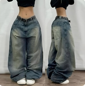 Pantalones vaqueros anchos de mezclilla para mujer, elásticos, de cintura alta, estilo lápiz, holgados, impermeables, de secado rápido, estilo Hip Hop - Product Image 6