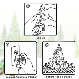 7 Feet Inflatable Christmas <b>Tree</b> with <b>LED</b> <b>Lights</b> Outdoor Holiday Yard Decorations Featuring Santa for Festive Season - Product Image 2