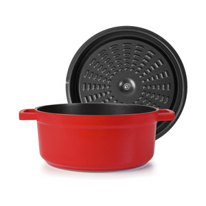 Mini Cocotte Red Lid With Stainless Steel <b>Knob</b> For Baking And Cooking - Product Image 2