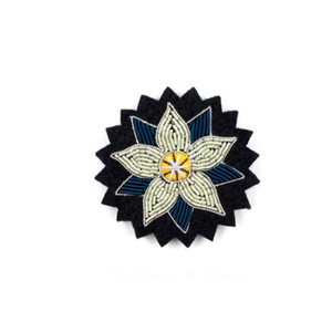 Handmade Luxury Fashion Brooch Custom Crown Heart Embroidery with Bullion Wire Beads Handcrafted <b>Pin</b> for Clothing Accessory - Product Image 5