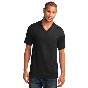 Camiseta lisa de cuello en V para hombre, de algodón, de secado rápido, para fitness, con impresión digital personalizada, logotipo unisex, para gimnasio, deportes, informal. - Product Image 1