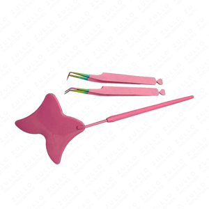 Pink Powder Coated Eyelash Extension Tweezers Stainless Steel Butterfly Mirror Design Precision Lash <b>Tool</b> Custom Logo - Product Image 3