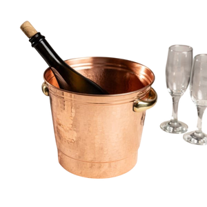 Seau à vin en cuivre, finition martelée ronde, résistant à la rouille, refroidisseur de boissons pour fêtes, pour usage domestique et hôtelier - Product Image 1