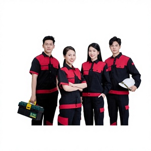 ชุดคลุมทำงานแขนยาวผู้ชาย FMF ผ้าโพลีเอไมด์ระบายอากาศได้ดี สีดำและสีแดง - Product Image 1