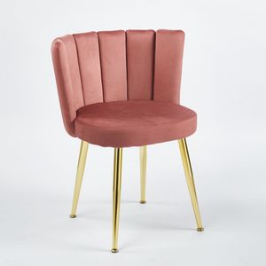 Set di 2 Sedie da Pranzo Moderne ROSA in Velluto con Schienale Confortevole e Gambe in Tubo di Ferro Color Oro per Sala da Pranzo - Product Image 2