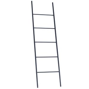 Portasciugamani e portaoggetti autoportante in metallo nero opaco per bagno, camera da letto e lavanderia - Product Image 4