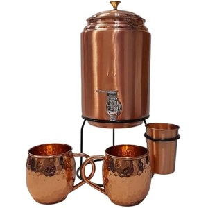 Distributeur d'eau en cuivre pur pour le stockage d'eau potable, distributeur d'eau en cuivre fait main avec robinet pour la maison à bas prix - Product Image 4