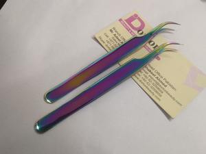 Pince à épiler incurvée forte arc-en-ciel de marque privée en vrac pour pince à épiler Volume durable 3D 6D - Product Image 2