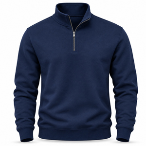Winter Men's Quarter Zip <b>Fleece</b> <b>Sweatshirt</b> Comfortable Regular Fit Pullover Wholesale Custom OEM ODM - Product Image 1
