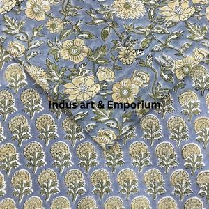 Block Print Cotton Cambric 60X60 Running Fabric Traditional Jaipuri Print Cotton Fabric - Product Image 3