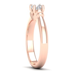 แหวนแต่งงาน REYES สวยงาม วัสดุทองคำแท้ 14K ประดับเพชรโมอิสซาไนต์ทรงกลม 0.5 กะรัต สำหรับผู้หญิง ได้รับการรับรองจาก GRA เครื่องประดับคุณภาพสูง - Product Image 3