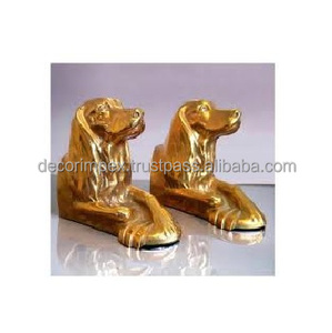 Sujetalibros de perro dorado, comúnmente identificado como sujetalibros temáticos Afghan Hound o Golden Retriever. - Product Image 1
