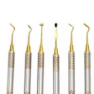 6 Espátulas Dentales de Resina Compuesta para Relleno, Instrumento Restaurador de Acero Inoxidable con Recubrimiento de Titanio Dorado, Manual, de Grip Surgical - Product Image 4