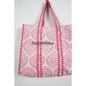 กระเป๋าโท้ทชายหาดลายทางผ้าฝ้ายสไตล์โบโฮขนาดใหญ่ พร้อมหูหิ้วยาวสำหรับผู้หญิง ใช้ได้ทุกวัน ช้อปปิ้ง หรือใช้ในงานแสดงสินค้า - Product Image 3