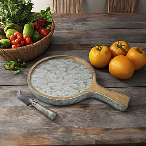 Bloque de cortar de madera de mango galvanizado personalizado para el hogar boda negocios Hotel-servir tabla de queso utensilios de cocina perfectos - Product Image 1