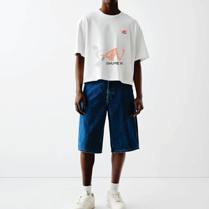 Camiseta con Logotipo Personalizado, 240GSM, Oversize, Corte Recto, Algodón Grueso, Hombros Caídos, para Hombre - Product Image 2