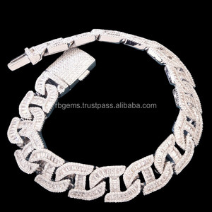 Cadena de Tenis de Alta Calidad con Diamantes Cultivados en Laboratorio con Corte Esmeralda, Oro de 14K, 2-6.5mm, D VVS, Certificado IGI, Collar para Hombre y Mujer - Product Image 5