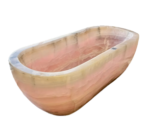 Bañera Independiente de Lujo Tallada a Mano en Ónix Natural con Diseño Moderno para Baño - Product Image 2