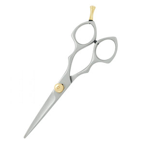 Stainless Steel <b>Barber</b> Scissors Silver Color Gold Adjustment Screw Sharp <b>Blade</b> Professional Hair Cutting Right-Handed Medium - Product Image 5