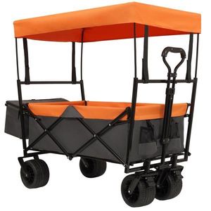 Chariot pliable léger de 480 lb avec auvent, roues tout-terrain de 7 pouces, grande capacité, chariot de camping pliable, poussette - Product Image 1