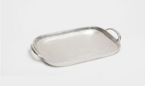 Plateau de service rectangulaire en métal, design minimaliste poli, couleur unie durable - Product Image 1