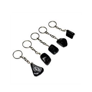 Llavero de cristal de alta calidad, turmalina negra pulida, llavero de piedra natural, regalos para mujeres, mayorista de llaveros - Product Image 6