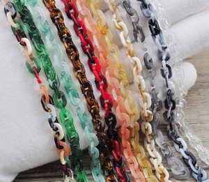 Cadena de eslabones de resina para decoración de pared, cadena transparente abierta para pared, hebilla de cadena, joyería DIY, cadena de eslabones cubanos de plástico acrílico para decoración de pared - Product Image 4