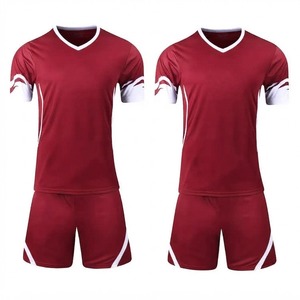 Ensemble de maillots de football unisexe à séchage rapide, design personnalisé, numéro d'équipe, teinture unie, 100% polyester, impression de logo personnalisé, bon prix, OEM - Product Image 2