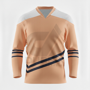 Jersey de Hockey sobre Hielo Personalizado Unisex, Cuello en V, Manga Larga, Tejido de Malla Transpirable con Impresión por Transferencia de Calor, Corte Regular - Product Image 1