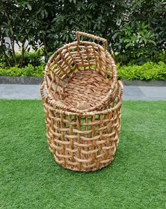 Cestas de jacinto de agua con asas para almacenamiento, conjunto de nuevo diseño, venta al por mayor, alta calidad, hecho en Vietnam - Product Image 3