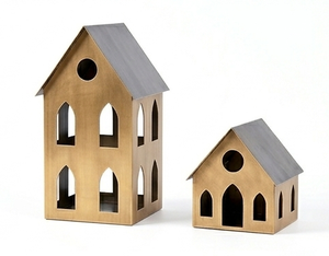 <b>Top</b> Selling Set Of Two Candle Holder Vintage House Shaped Metal Lantern Tealight Lantern House Dining Room Table Decor Crafts - Product Image 5