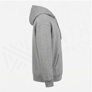 Sweat-shirt à capuche gris pour homme avec poche avant, logo brodé, coupe décontractée, vêtement d'automne - Product Image 3